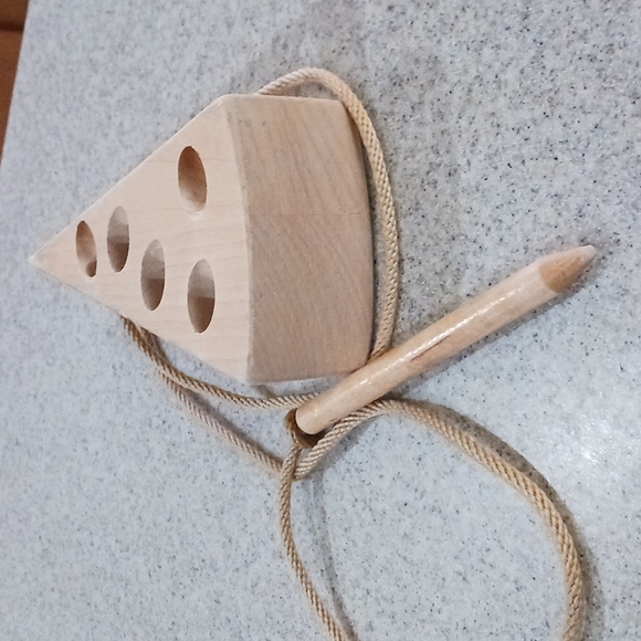 Wooden Cheese Lacing Toy - Picture 3 of 8